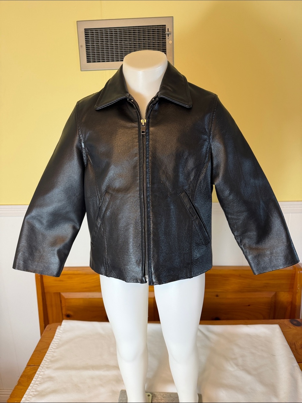 Wilson’s Leather Kids Black Leather Zip-Front Jacket